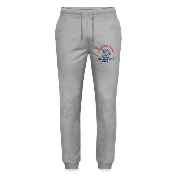Coffee Please Retro Coffee Mug - Stanley/Stella Mover Unisex Organic Jogging Trousers - heather grey - Front - Marisol (170cm) & Nik (191cm)