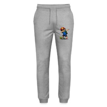 Dabbing ABC Sagittarius (brunette) - Stanley/Stella Mover Unisex Organic Jogging Trousers - heather grey - Front - Marisol (170cm) & Nik (191cm)