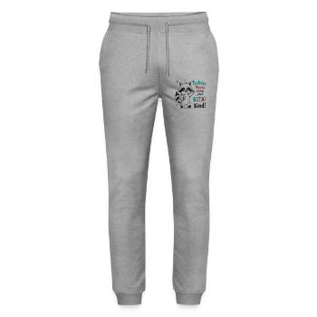 Kita Abschied Raccoon - Stanley/Stella Unisex Bio Jogginghose Mover  - Grau meliert - Vorne - Marisol (170cm) & Nik (191cm)