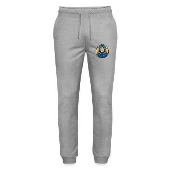 Monkey Kawaii Mascot Cartoon Clipart Logo Badge - Stanley/Stella Mover Unisex Organic Jogging Trousers - heather grey - Front - Marisol (170cm) & Nik (191cm)