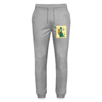 PfannenKönig Dino Pancake - Stanley/Stella Unisex Bio Jogginghose Mover  - Grau meliert - Vorne - Marisol (170cm) & Nik (191cm)