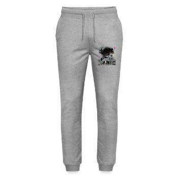 Jimothy Viraler Waschbär Lustiges Team Jimothy - Stanley/Stella Unisex Bio Jogginghose Mover  - Grau meliert - Vorne - Marisol (170cm) & Nik (191cm)