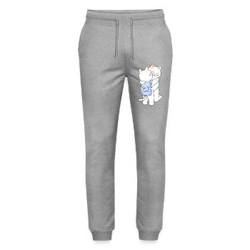 Cute Hugging Cats Back to School - Stanley/Stella Unisex Bio Jogginghose Mover  - Grau meliert - Vorne - Marisol (170cm) & Nik (191cm)
