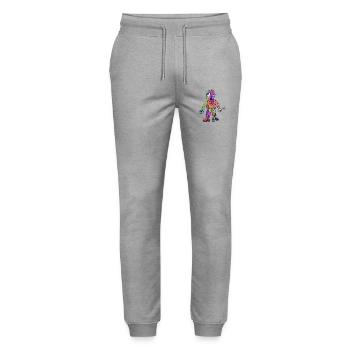 Colorful Figurine - Stanley/Stella Mover Unisex Organic Jogging Trousers - heather grey - Front - Marisol (170cm) & Nik (191cm)