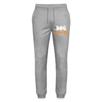Dog Mom Hundemama Spruch Shirt Geschenk - Stanley/Stella Unisex Bio Jogginghose Mover  - Grau meliert - Vorne - Marisol (170cm) & Nik (191cm)