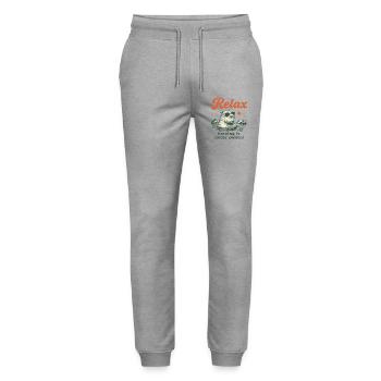 Relax, rien n’est sous contrôle - Funny Capybara - Pantalon de jogging bio MOVER Stanley/Stella unisexe - gris chiné - Devant - Marisol (170cm) & Nik (191cm)