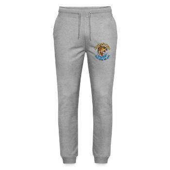Angeln mit Mama: Alles ist gut - Stanley/Stella Unisex Bio Jogginghose Mover  - Grau meliert - Vorne - Marisol (170cm) & Nik (191cm)