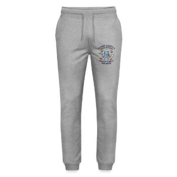 Kleiner Schritt für Oktopus Astronaut - Stanley/Stella Unisex Bio Jogginghose Mover  - Grau meliert - Vorne - Marisol (170cm) & Nik (191cm)