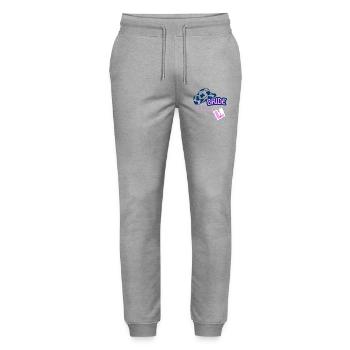 Bride Crew Zylinder Pink Akzent - Stanley/Stella Unisex Bio Jogginghose Mover  - Grau meliert - Vorne - Marisol (170cm) & Nik (191cm)