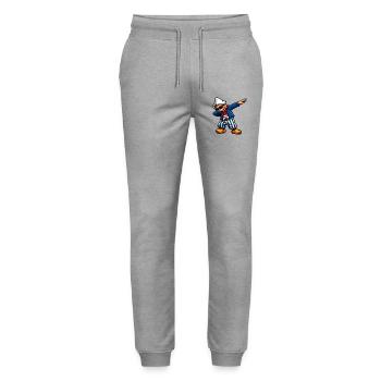 Dabbing Holländer - Stanley/Stella Unisex Bio Jogginghose Mover  - Grau meliert - Vorne - Marisol (170cm) & Nik (191cm)
