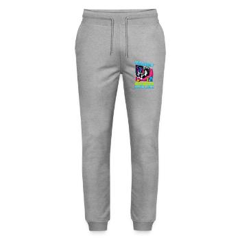 Gamer Gaming Cat Video Game - Stanley/Stella Unisex Bio Jogginghose Mover  - Grau meliert - Vorne - Marisol (170cm) & Nik (191cm)