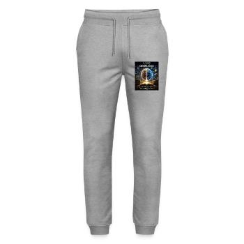 A brain full of knowledge: The limit is in you - Stanley/Stella Mover Unisex Organic Jogging Trousers - heather grey - Front - Marisol (170cm) & Nik (191cm)