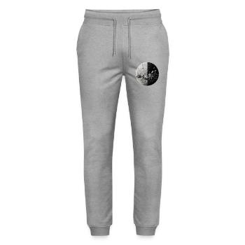 Half of the Moon: Man and Space Travel - Stanley/Stella Mover Unisex Organic Jogging Trousers - heather grey - Front - Marisol (170cm) & Nik (191cm)