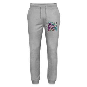 Optische Täuschung - Stanley/Stella Unisex Bio Jogginghose Mover  - Grau meliert - Vorne - Marisol (170cm) & Nik (191cm)