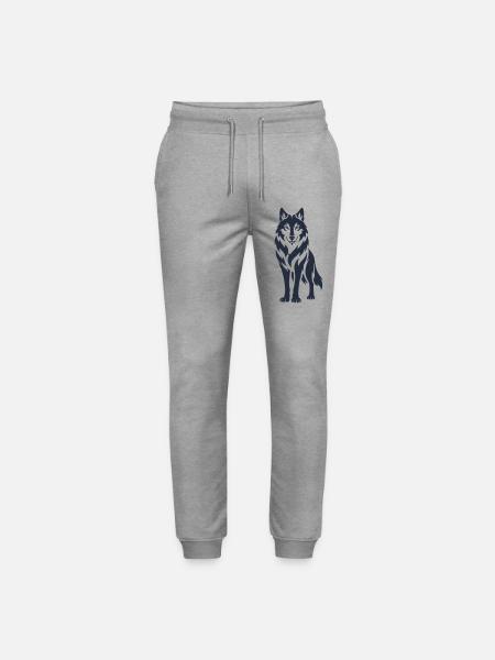 Wolfsnacht Silhouette - Stanley/Stella Mover Unisex Organic Jogging Trousers - heather grey