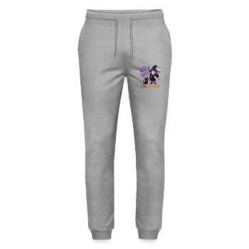 Witch Way to Wine - Hexen T-Shirt - Stanley/Stella Unisex Bio Jogginghose Mover  - Grau meliert - Vorne - Marisol (170cm) & Nik (191cm)