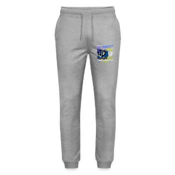 Gamer Gaming Cat Video Game - Stanley/Stella Unisex Bio Jogginghose Mover  - Grau meliert - Vorne - Marisol (170cm) & Nik (191cm)