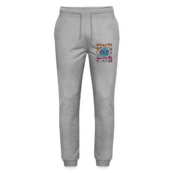 Lustiger Häkelliebhaber Häkel und ChI'll Ich bin drin - Stanley/Stella Unisex Bio Jogginghose Mover  - Grau meliert - Vorne - Marisol (170cm) & Nik (191cm)