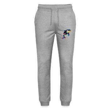 Orca Schwertwal Wal Killerwal Meerestiere Orcas - Stanley/Stella Unisex Bio Jogginghose Mover  - Grau meliert - Vorne - Marisol (170cm) & Nik (191cm)