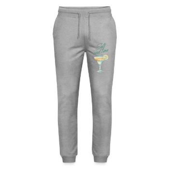 Salz Limette Fiesta - Stanley/Stella Unisex Bio Jogginghose Mover  - Grau meliert - Vorne - Marisol (170cm) & Nik (191cm)