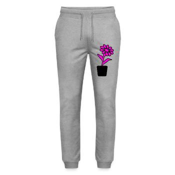 Flower - Stanley/Stella Mover Unisex Organic Jogging Trousers - heather grey - Front - Marisol (170cm) & Nik (191cm)