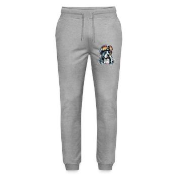 Biker Molosser 3 - 109c - Stanley/Stella Mover Unisex Organic Jogging Trousers - heather grey - Front - Marisol (170cm) & Nik (191cm)