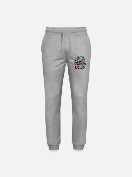 Chill Times Cool Sloth Graffiti Design - Stanley/Stella Mover Unisex Organic Jogging Trousers - heather grey