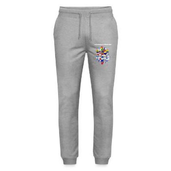 Mosaik der lateinischen Flaggen - Stanley/Stella Unisex Bio Jogginghose Mover  - Grau meliert - Vorne - Marisol (170cm) & Nik (191cm)