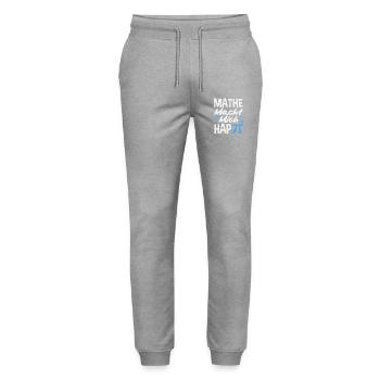 Mathe Macht Mich Glücklich - Stanley/Stella Unisex Bio Jogginghose Mover  - Grau meliert - Vorne - Marisol (170cm) & Nik (191cm)