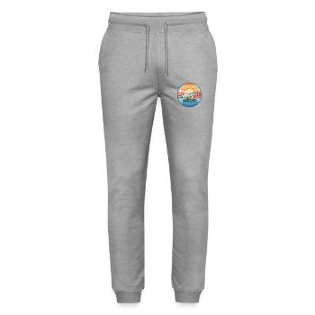 Aufkleber des Sydney Opernhauses und der Hafenbrücke - Stanley/Stella Unisex Bio Jogginghose Mover  - Grau meliert - Vorne - Marisol (170cm) & Nik (191cm)