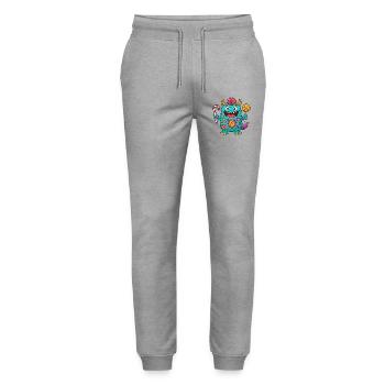 Niedliches Suessigkeiten Monster - Stanley/Stella Unisex Bio Jogginghose Mover  - Grau meliert - Vorne - Marisol (170cm) & Nik (191cm)