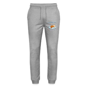 Ein Kuss aus Paris, Frankreich mit Croissant - Stanley/Stella Unisex Bio Jogginghose Mover  - Grau meliert - Vorne - Marisol (170cm) & Nik (191cm)