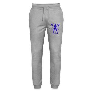 Schütze-Frau – Astrologiegeschenk - Stanley/Stella Unisex Bio Jogginghose Mover  - Grau meliert - Vorne - Marisol (170cm) & Nik (191cm)