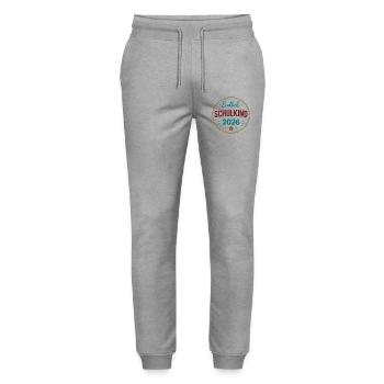 Endlich Schulkind 2026 Badge - Stanley/Stella Unisex Bio Jogginghose Mover  - Grau meliert - Vorne - Marisol (170cm) & Nik (191cm)