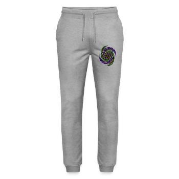Farbenwirbel Neon Vortex - Stanley/Stella Unisex Bio Jogginghose Mover  - Grau meliert - Vorne - Marisol (170cm) & Nik (191cm)