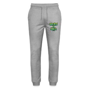 Wart A Mal – Lustiger Dialekt Spruch Design - Stanley/Stella Unisex Bio Jogginghose Mover  - Grau meliert - Vorne - Marisol (170cm) & Nik (191cm)