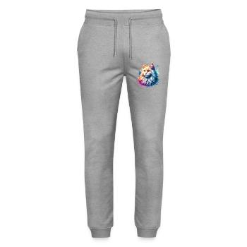 Türkisch Angorakatze Motiv - Stanley/Stella Unisex Bio Jogginghose Mover  - Grau meliert - Vorne - Marisol (170cm) & Nik (191cm)