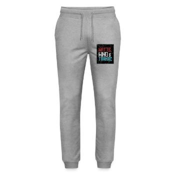 Watts Wind Tarmac - Stanley/Stella Mover Unisex Organic Jogging Trousers - heather grey - Front - Marisol (170cm) & Nik (191cm)