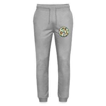 Trio des Amis Animaux Sauvages - Pantalon de jogging bio MOVER Stanley/Stella unisexe - gris chiné - Devant - Marisol (170cm) & Nik (191cm)