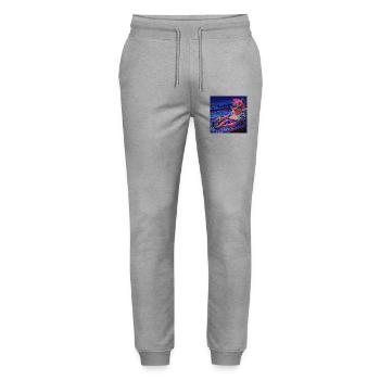 Cyberpig - Stanley/Stella Unisex Bio Jogginghose Mover  - Grau meliert - Vorne - Marisol (170cm) & Nik (191cm)