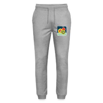 Bunte Kiwis – Fruchtige Pop-Illustration - Stanley/Stella Unisex Bio Jogginghose Mover  - Grau meliert - Vorne - Marisol (170cm) & Nik (191cm)