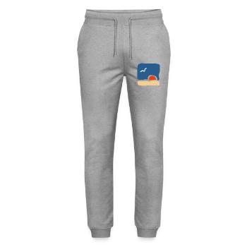 Vogel bei Sonnenuntergang – Minimalistische Kunst - Stanley/Stella Unisex Bio Jogginghose Mover  - Grau meliert - Vorne - Marisol (170cm) & Nik (191cm)