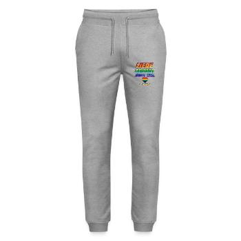 Liebe gewinnt jeden Tag - Stanley/Stella Unisex Bio Jogginghose Mover  - Grau meliert - Vorne - Marisol (170cm) & Nik (191cm)