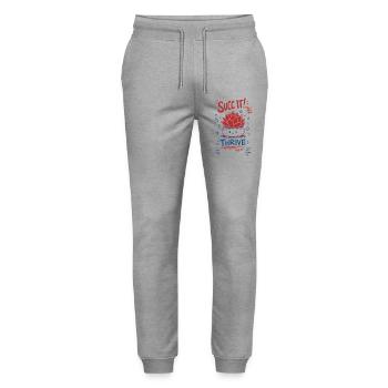 Succ It Thrive Cute Plant Succulent lover - Stanley/Stella Mover Unisex Organic Jogging Trousers - heather grey - Front - Marisol (170cm) & Nik (191cm)