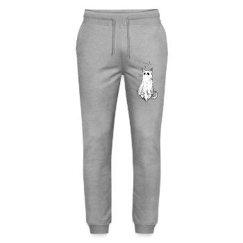 Nebelkatze im Mondschein - Stanley/Stella Unisex Bio Jogginghose Mover  - Grau meliert - Vorne - Marisol (170cm) & Nik (191cm)