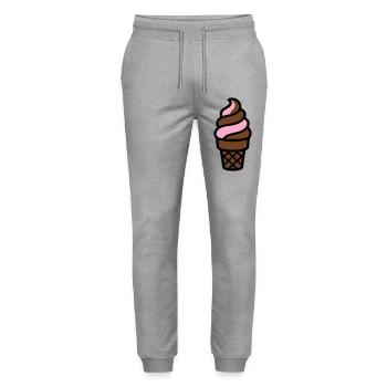 Logo du cornet de glace souple - Pantalon de jogging bio MOVER Stanley/Stella unisexe - gris chiné - Devant - Marisol (170cm) & Nik (191cm)