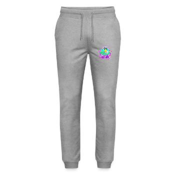 I'm taking a Paws: Cat making biscuits - Stanley/Stella Mover Unisex Organic Jogging Trousers - heather grey - Front - Marisol (170cm) & Nik (191cm)