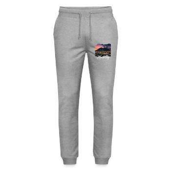 Monterrey Evening City Panorama - Stanley/Stella Mover Unisex Organic Jogging Trousers - heather grey - Front - Marisol (170cm) & Nik (191cm)