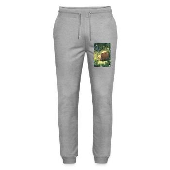 Sun hamster in the grass - Stanley/Stella Mover Unisex Organic Jogging Trousers - heather grey - Front - Marisol (170cm) & Nik (191cm)