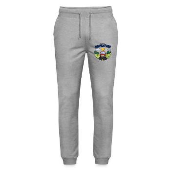 Say Yes to Adventure Van - Stanley/Stella Mover Unisex Organic Jogging Trousers - heather grey - Front - Marisol (170cm) & Nik (191cm)